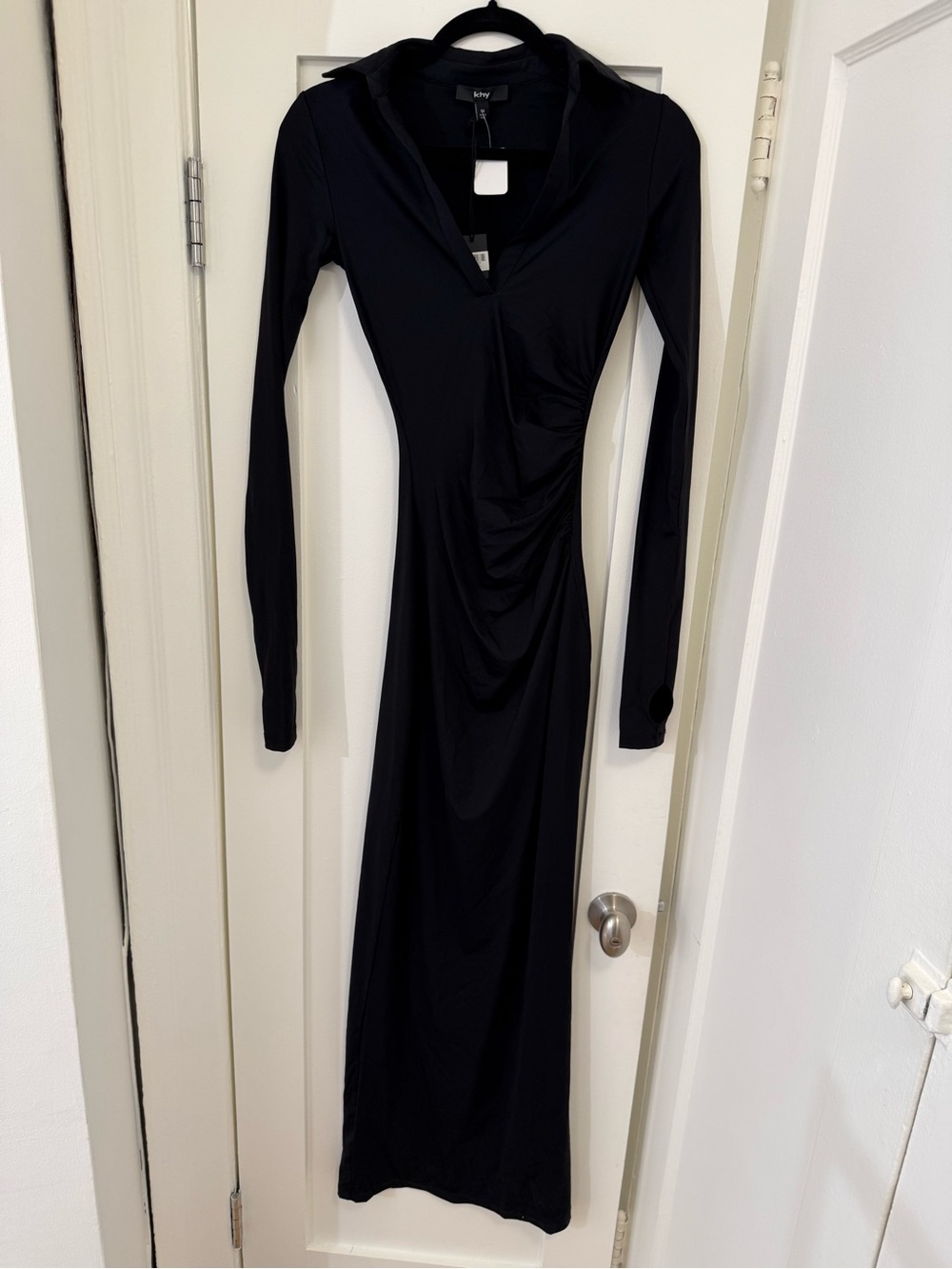 Khy Smooth Stretch Ruched Maxi Dress - Black - Picture 2 of 3